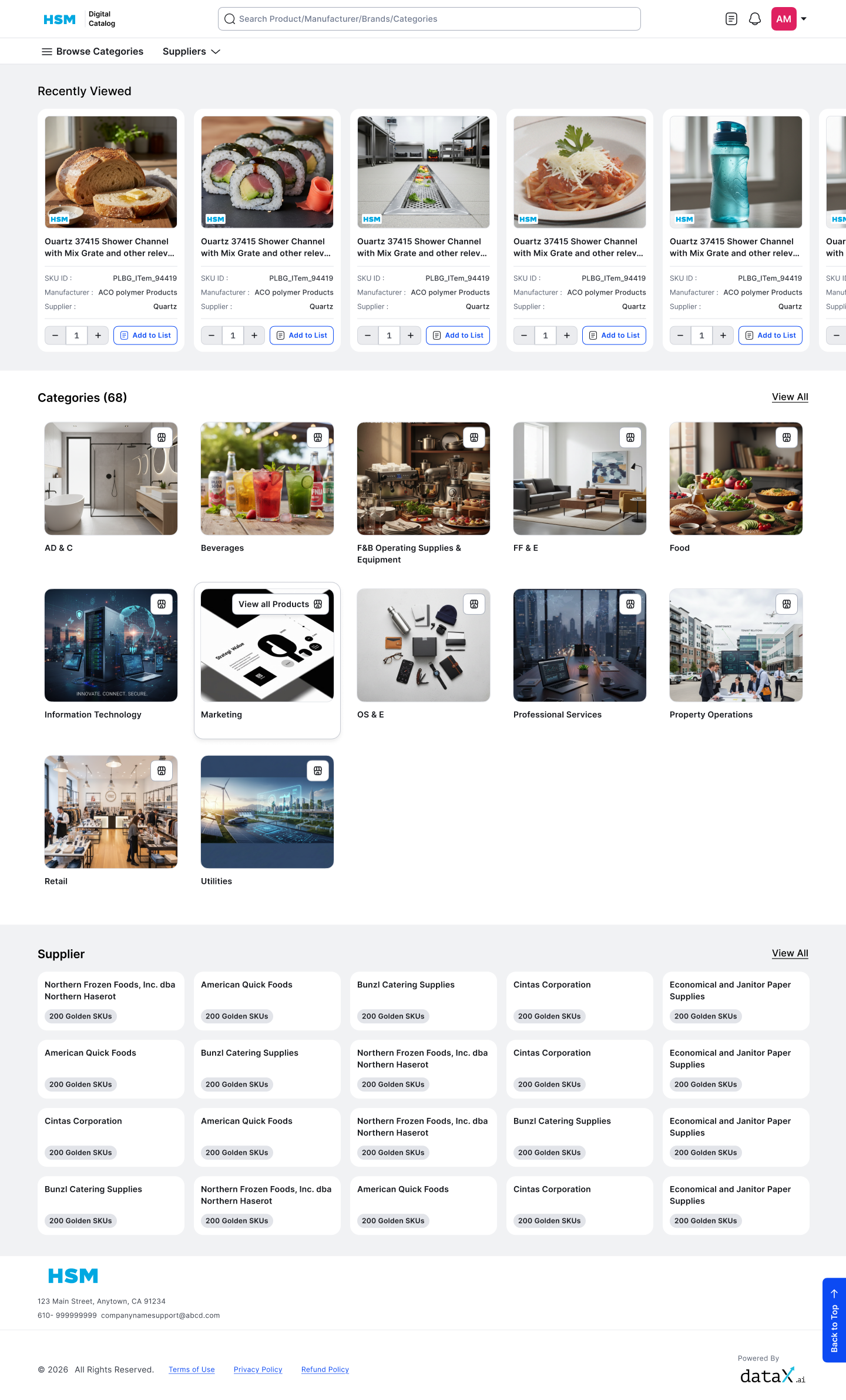 HomePage Catalog